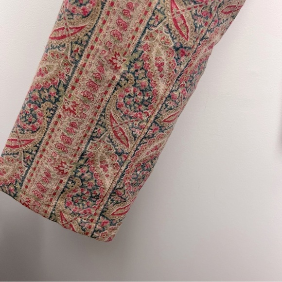 Lauren Ralph Lauren Linen Jacket Paisley Stripe Button Up English Ruffle Butt 16 - Picture 6 of 13